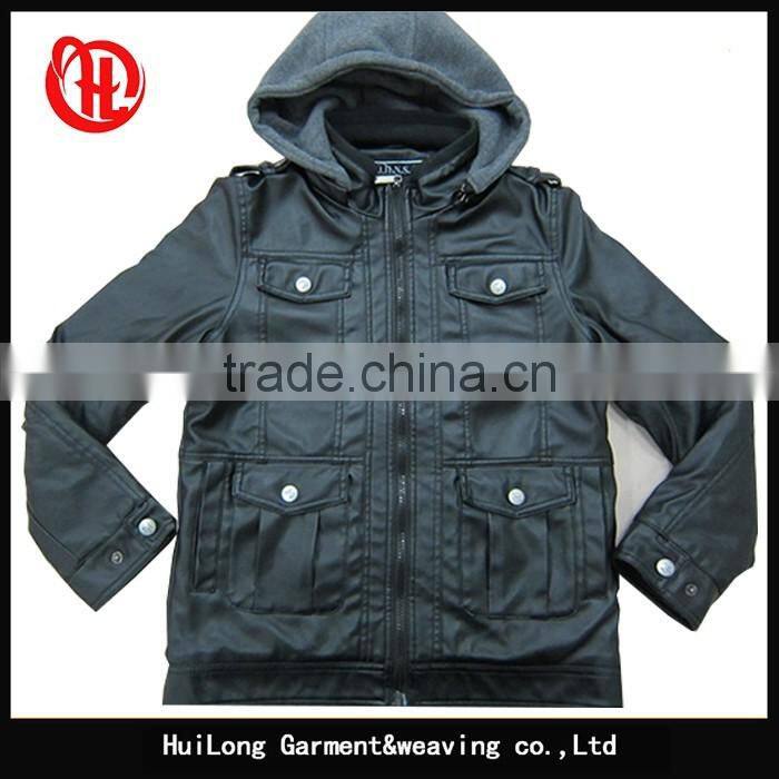 children pu leather clothing bomber boy's winter jacket