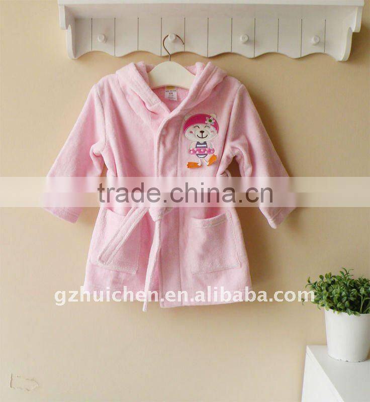 2011 autumn baby clothes 100% cotton embrooider baby bathrobe