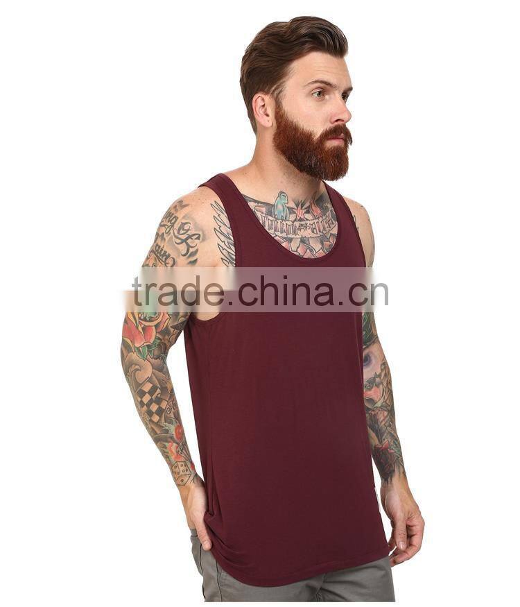 Mens plain 92% nylon 8% spandex tank tops wholesale