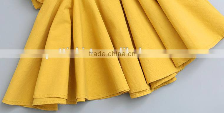 2017 new design shirts casual girl wide shoulder strap top clothes ruffle clothes summer dresses