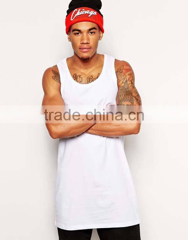 Loose Fit White Blank Men Gym Tank Tops