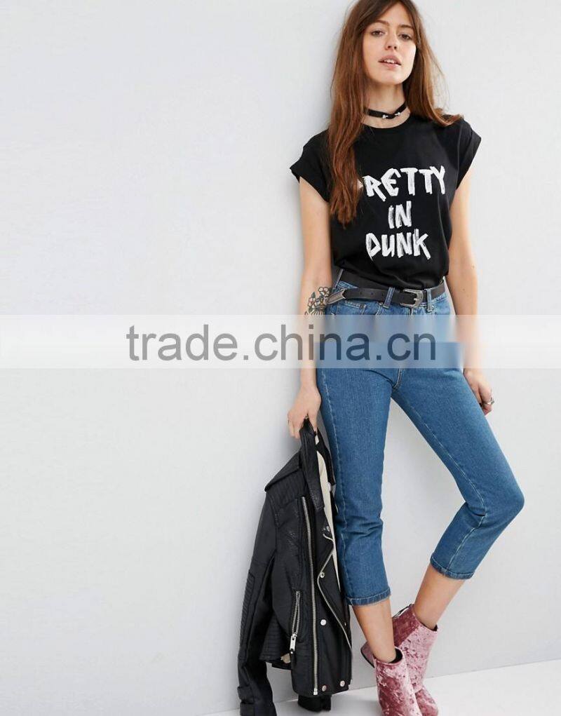 Latest Design Custom Girls T Shirt new fashion t shirt Word print