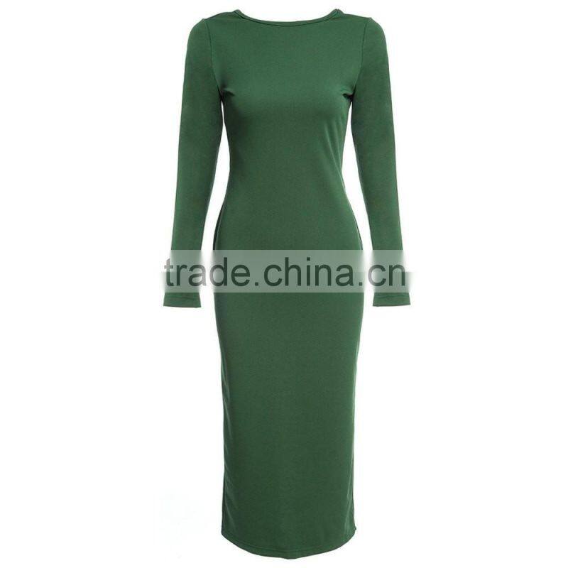 New arrive Autumn lady Elegant Dress Long Sleeve Full Zipper Tight pencil dress