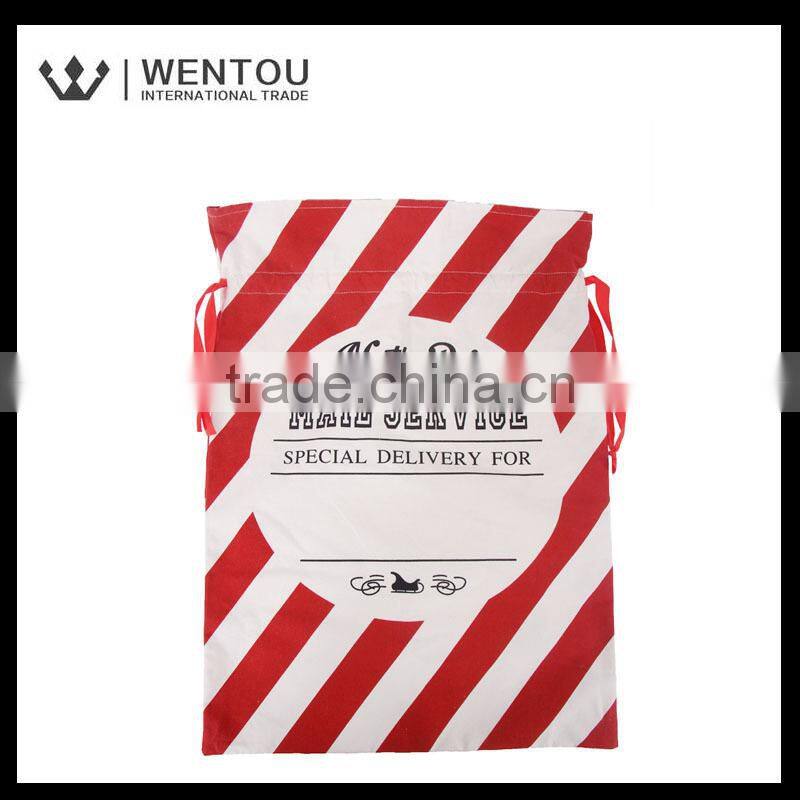 Wholesale Christmas Canvas Santa Sack With Red Drawstring