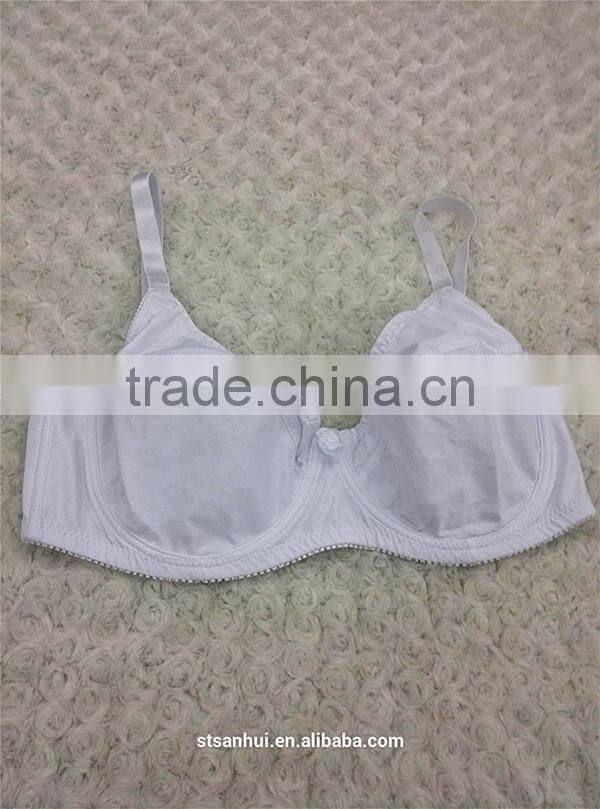 Mature ladies pure color non-padded plus size bra in high quality