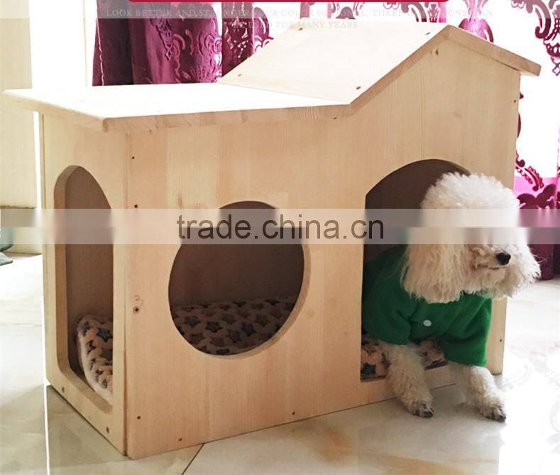Hot selling china new fashion solid wood pet bed house wood pet doghouse for dog