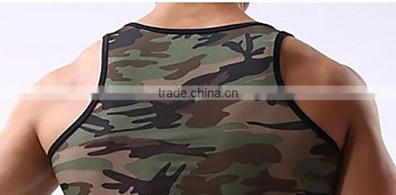 Stylish 2017 New Camo Tank Top/ Slim Fit Tank Top /Color Binding Tap Top T1701011