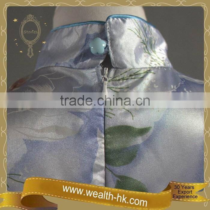 Floral Pattern Chinese Style Qipao Fancy Dress