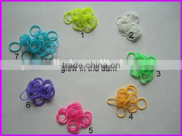 European top selling glow in the dark loom rubber bands