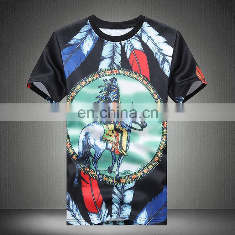 Online Shopping India Men's White Cotton Custom Printing O neck Short Sleeve Slim Fit Men's t shirts
