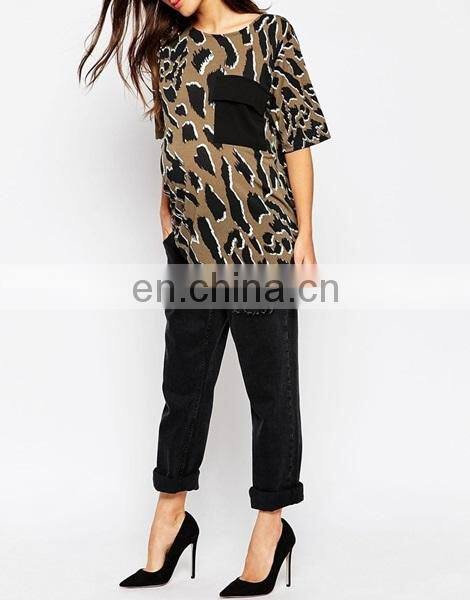 Dongguan hotsell garment wholesale maternity camo clothes polo long line t shirt
