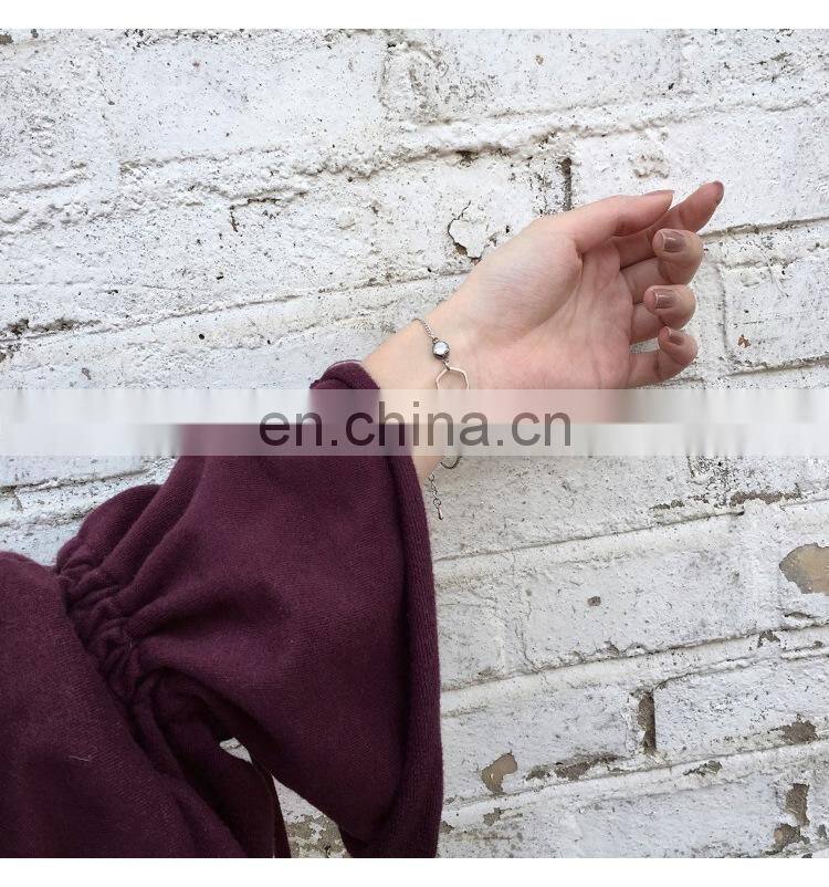 Retro Marble Gemstone Geometric Metal Bracelet