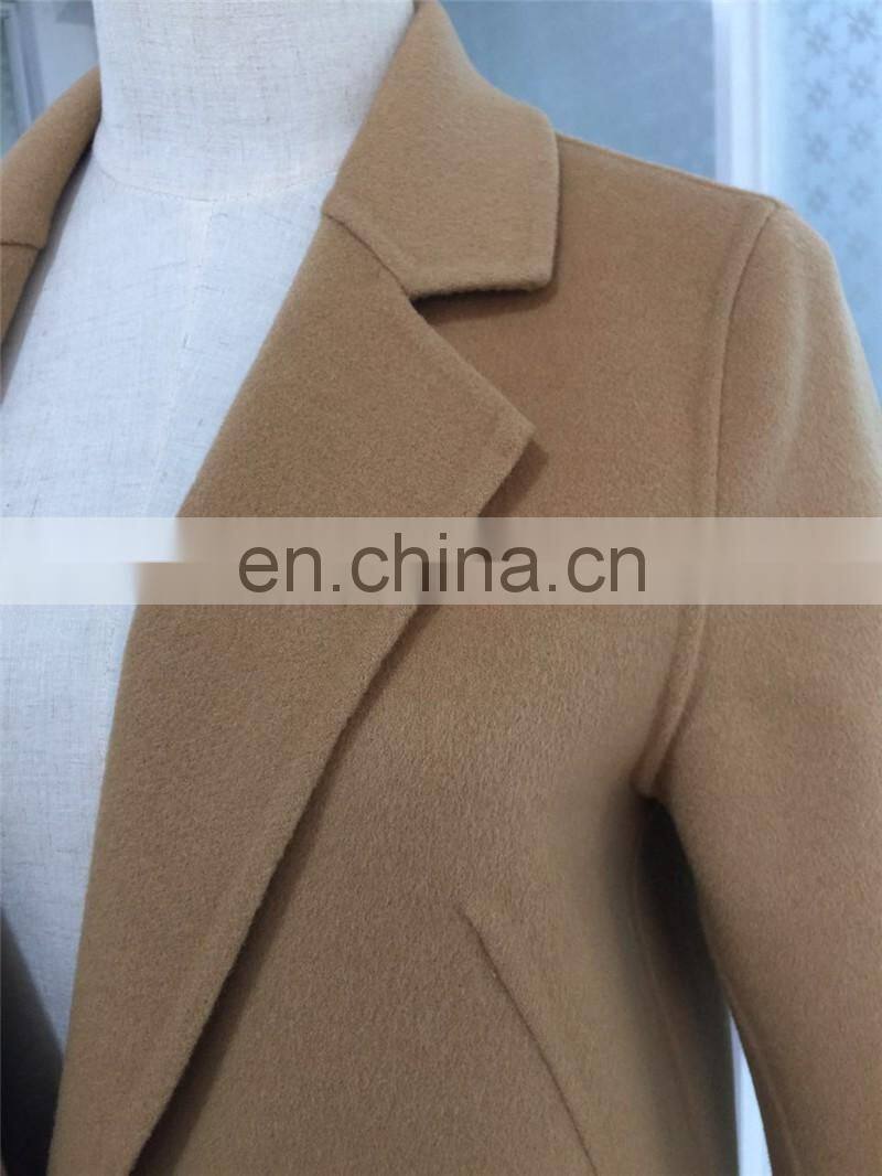 High Quality Wool Long Coat Lady Wool Coat Design
