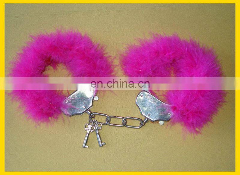 electronic crystal rhinestone handcuff with black / red / pink plush