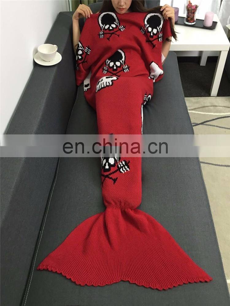 High end Popular christmas gift Mermaid Tail Blanket for mommy and kids
