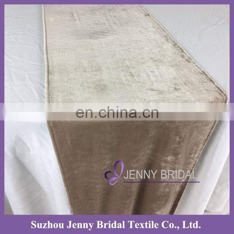 TR039C dark green italian velvet fabric table runner wedding