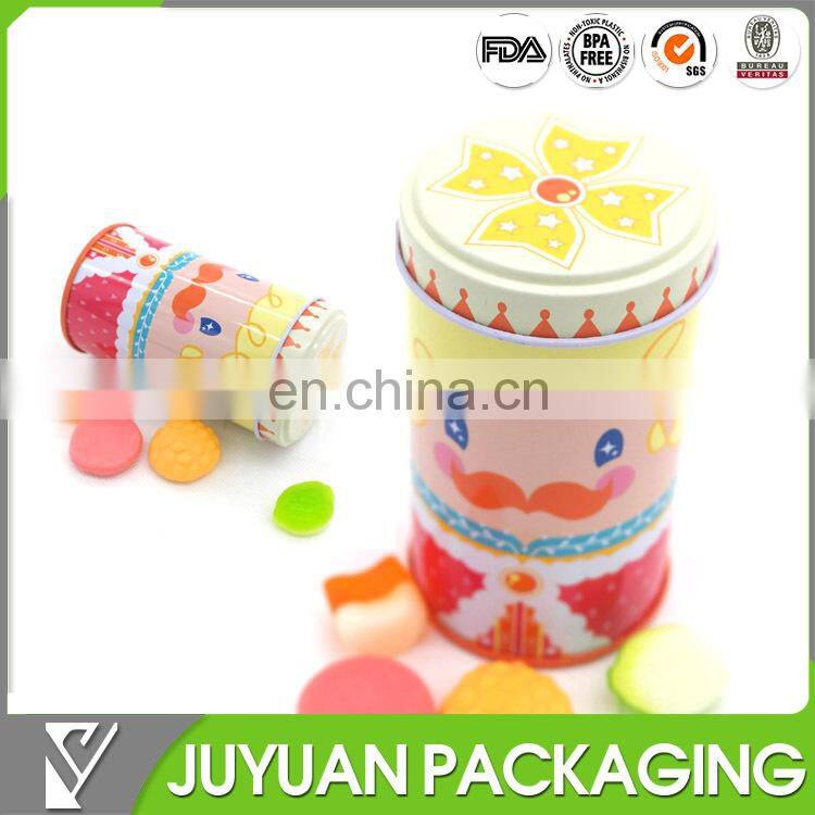 Custom food grade small round candy tin box wholesale