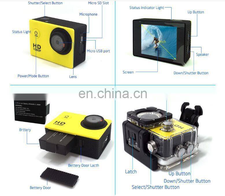 Hot sale waterproof sports DV multifunctional outdoor riding diving camera car dvr outdoor sports cam