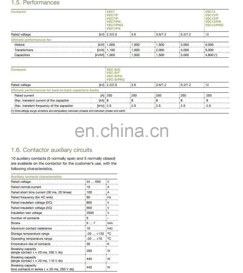 VSC 12kV-400A 24-60V DCO ABB Vacuum Contactor