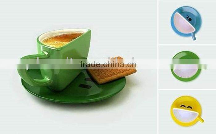 2013 Assessed Supplier 230cc Color Glaze Cup And Dish
