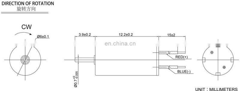 high speed 23000rpm CL-0612 dc coreless motor for blood pressure meter