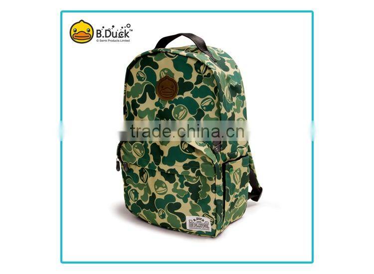 B.Duck design camouflage color nylon sports backpack bags