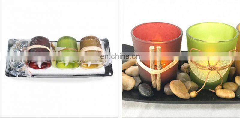 2020 Europe stylish hot seller amazon Battery Led Light glass dinner decoration swirling glitter candle holder