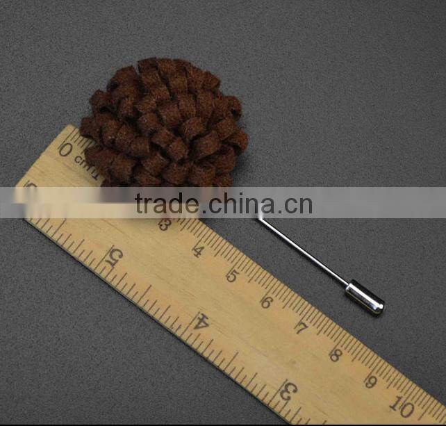 Handmade Men's Flower Lapel Pin 1.3" Wool Felt Boutonniere Stick Pin ML14