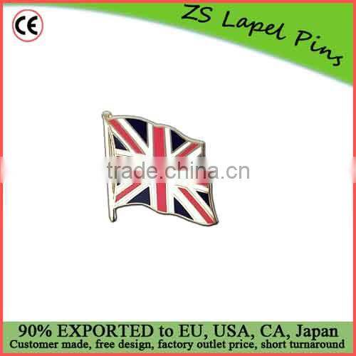Custom design high quality cloisonne hard enamel filled Ethiopia Flag Lapel Pin