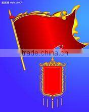 satin double sided printing , tow layers with Tassels, Hanging Flag or silk banner
