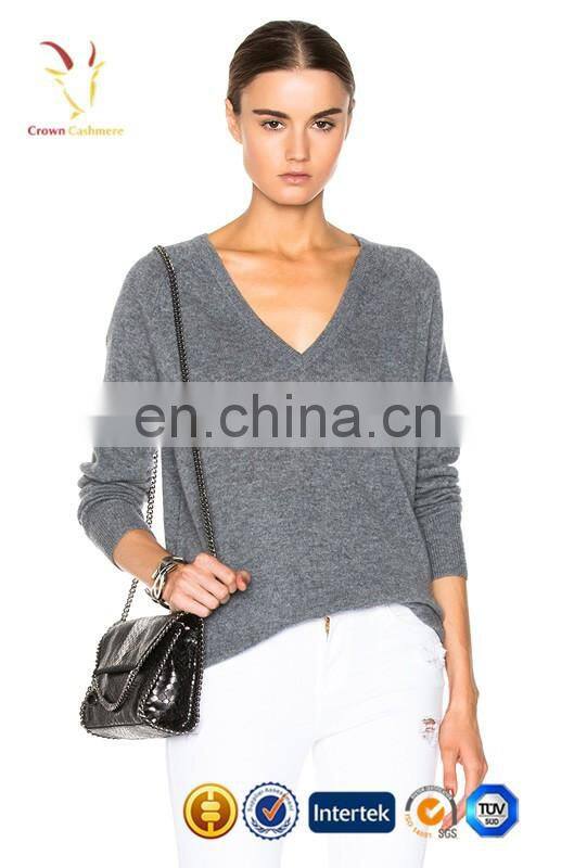 Basic Models Pullover Knit Sweater Womens V Neck Sweater