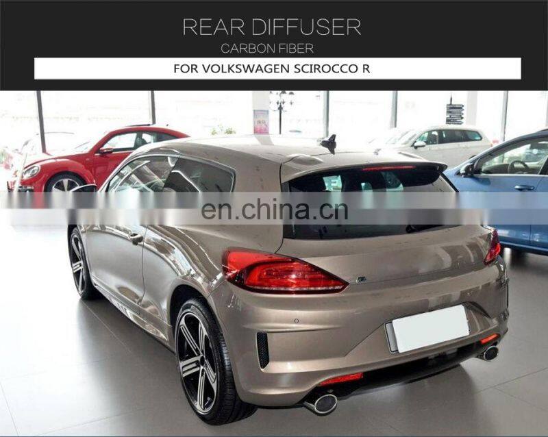 For Volkswagen VW Scirocco R Racing Style Carbon Fiber Rear Bumper Diffuser 15-18
