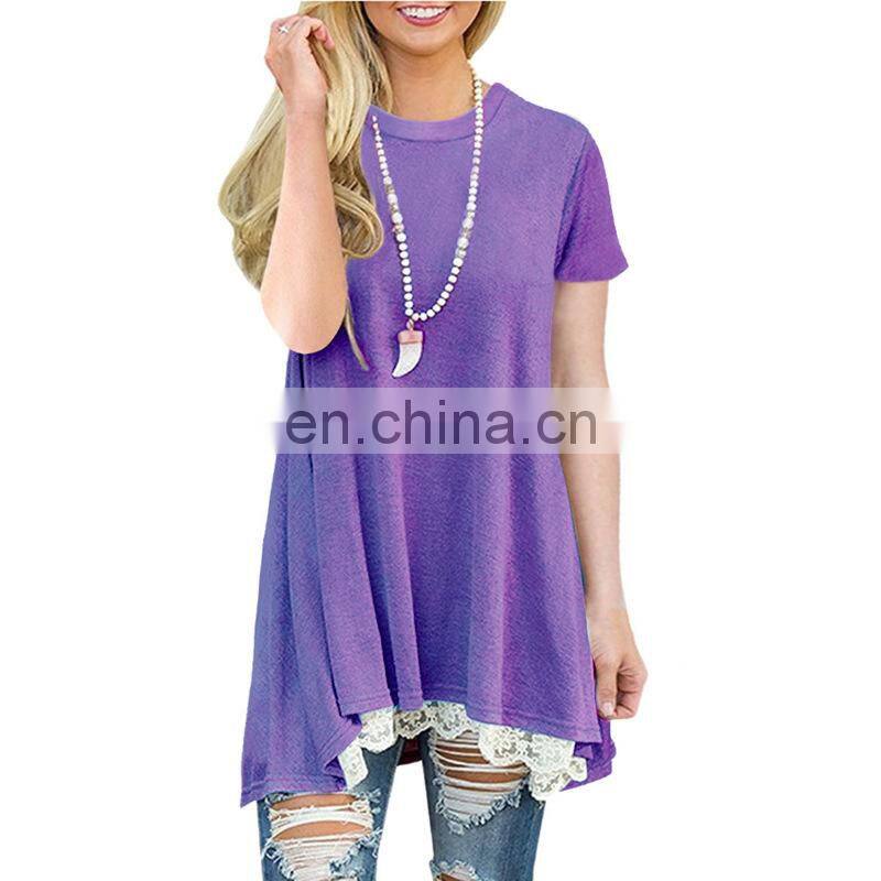 Factory Outlet 2021 Christmas Plus Size Women's Top Stitching New European and American Lace Long Sleeve Fat MM Casual Wear