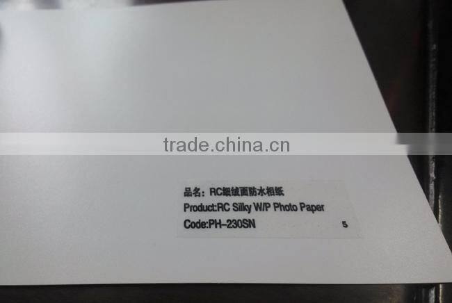 Resin coating silky waterproof photo paper 240gsm