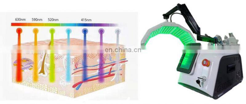 Multifunction aqua oxygen jet peeling skin rejuvenation 7 color led light therapy skin whitening machine