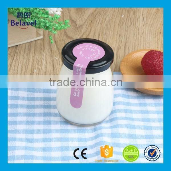 100ml glass yogurt milk bottle clear glass pudding bottle with screw cap