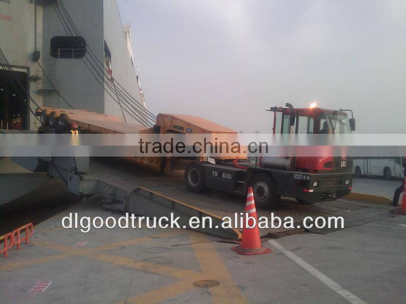 50T low bed semi trailer hydraulic low bed trailer 0086-13635733504
