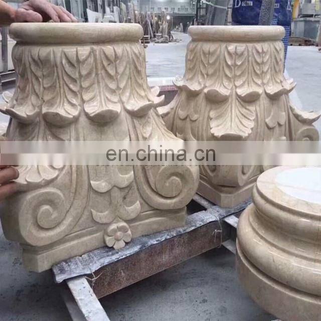 marble stone square column, natural stone column,stone roman column