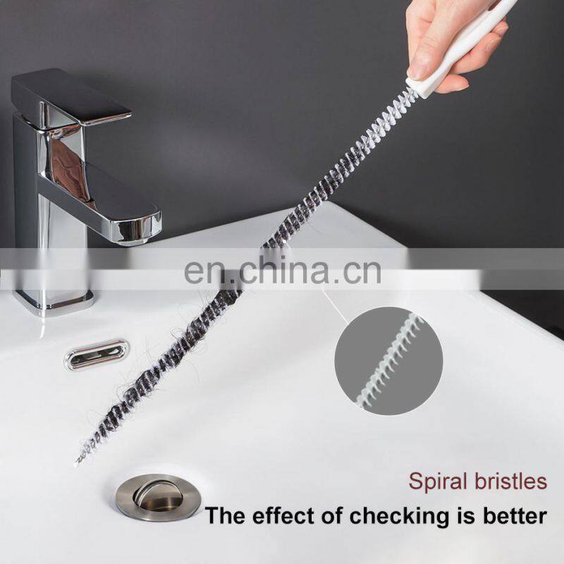 Pipe Dredging Brush Bathroom Hair Sewer Sink Cleaning Brush Drain Cleaner Flexible Cleaner Clog Plug Hole Remover Tool