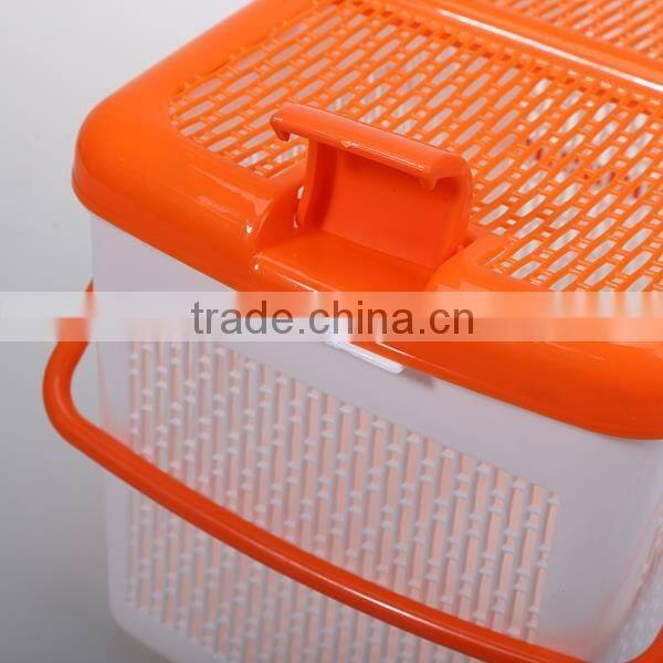 hot sale kitchenware rectanger handle pinic plastic storage basket