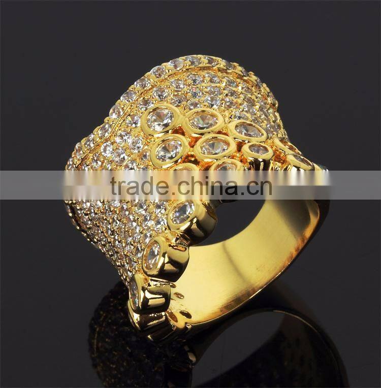 High Quality Fashion CZ Crown Shape Handmade Setting Luxury Ring Zircon Jewelry