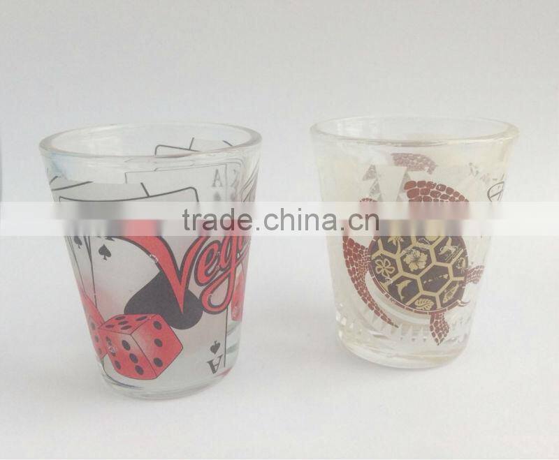 CE/EU/FDA/SGS high quality printed shot glass,tequila shot glass,hanging shot glass