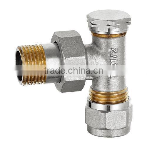 taizhou supplier HR5100 brass drain angle chrome radiation valve