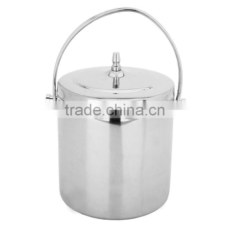 stainless steel beer Ice Bucket and Tongs with Bale Handle-double wall bar ice bucket