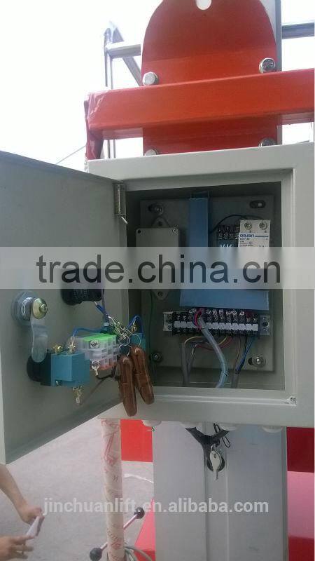 Hydraulic mobile single mast aluminum alloy lift platform powered by DC/AC