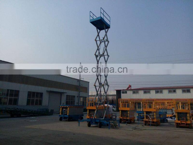 8m 500kg Excellent quality four wheel mobile scissor lift platform