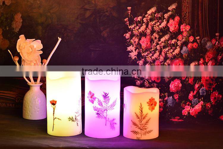 Rechargeable beautiful Peony flowers real wax flameless LED candle