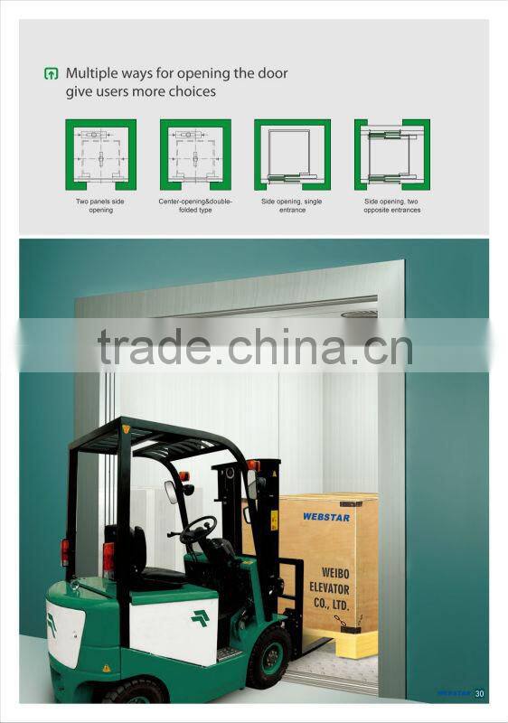 Energy-saving goods elevator with big machine room