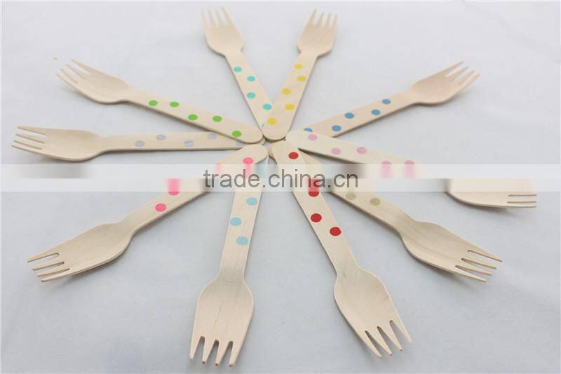 Pink Stripe Polka Dot Chevron Wooden Fork wooden utensil Wedding Deco Fork