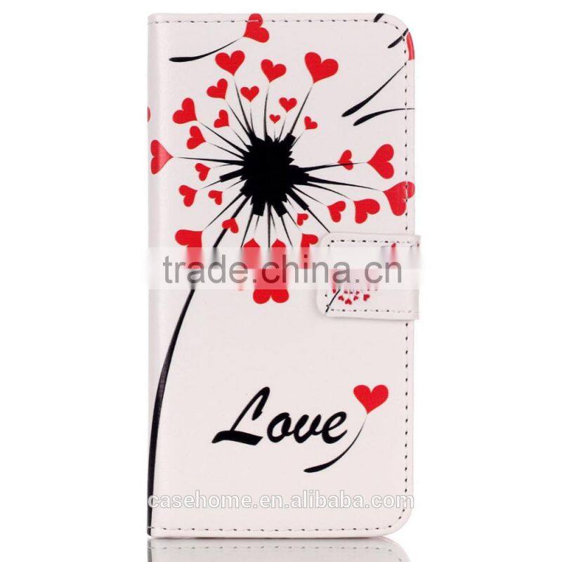 Color printing Flip Leather Wallet Card Slots Case Cover For Huawei Mate8 leather case